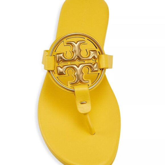 Tory Burch $248 Metal Miller Sandals Peachy Gold Flats 6.5 - Picture 8 of 12